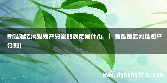 新婚姻法离婚财产分割的规定是什么 (新婚姻法离婚财产分割)